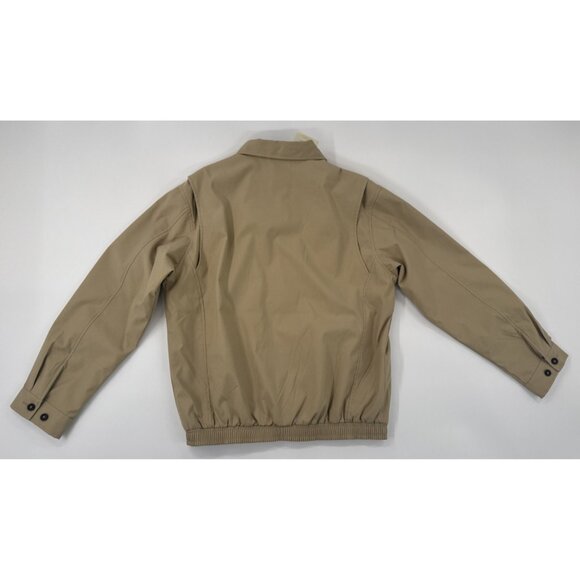 Fairway Greene Golf Jacket Mens Medium Tan Plaid Lined Full Zip Preppy NEW - Picture 2 of 11